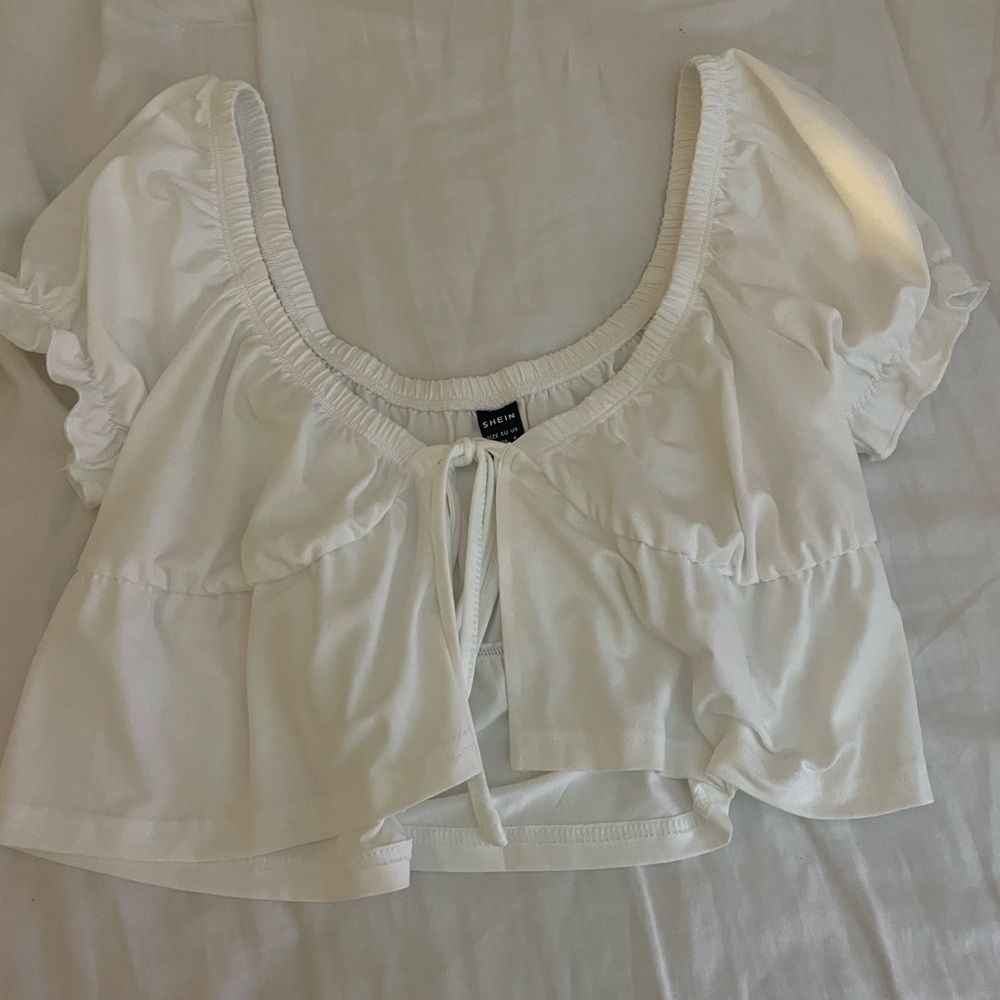 white tie in front crop top